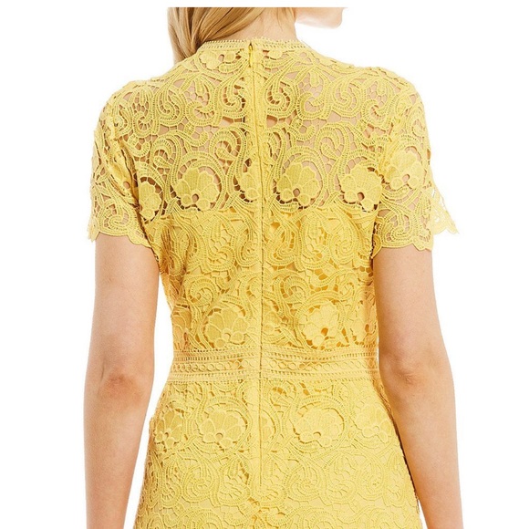 ANTONIO MELANI Yellow Lexi Lace Midi Dress - Picture 3 of 7